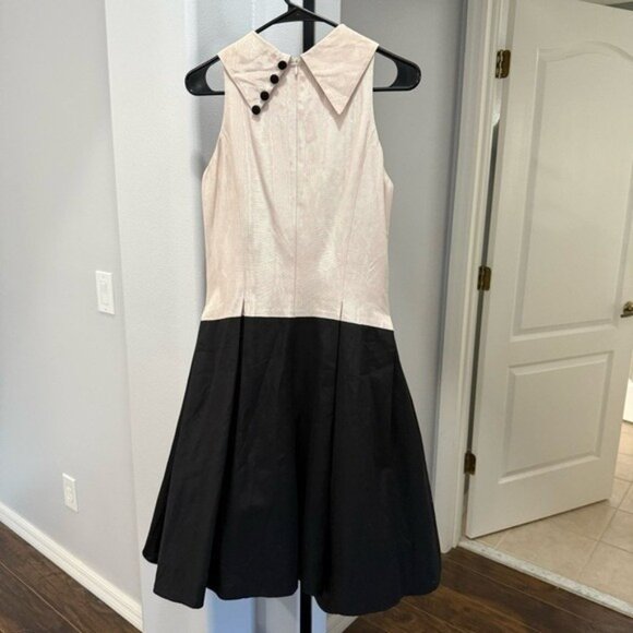 Carol Peretz Sleeveless Mock Neck A Line Black Pink Dress Size 6 Vintage Vtg • - Picture 11 of 11